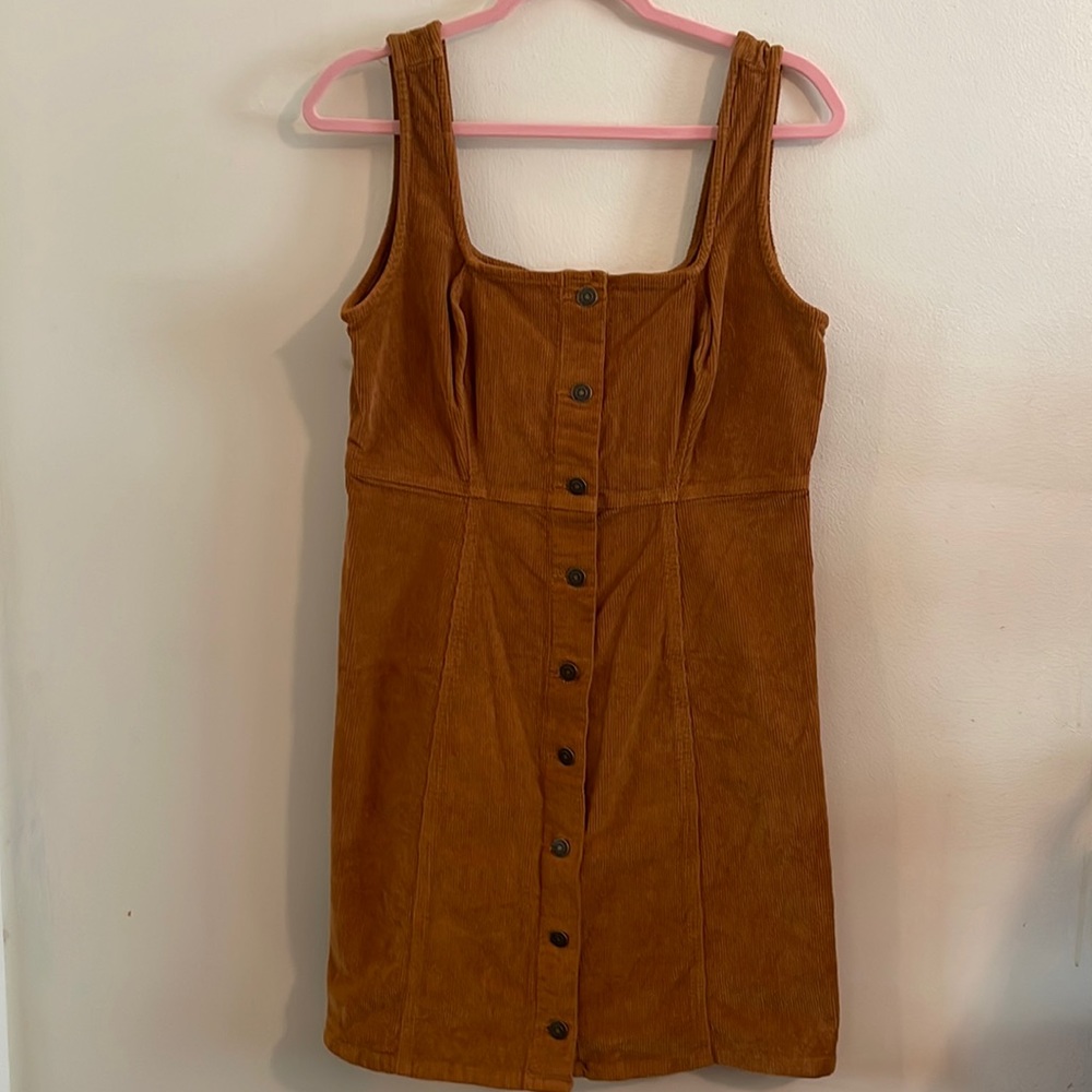 Curdoroy Mustard Babydoll Mini Dress